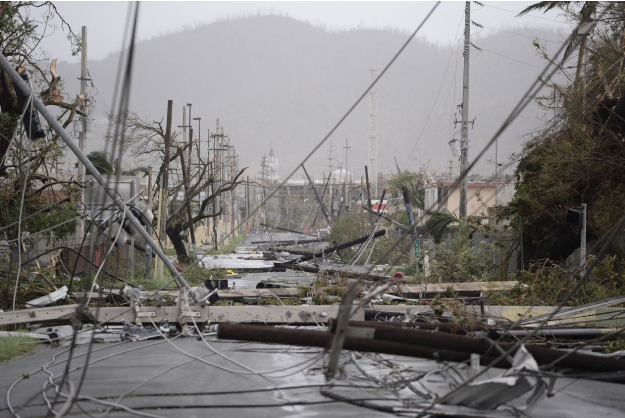 Fallen power lines in Puerto Rico after Hurricane Maria hit the island. Photo: Carlos Giusti / Associated Press