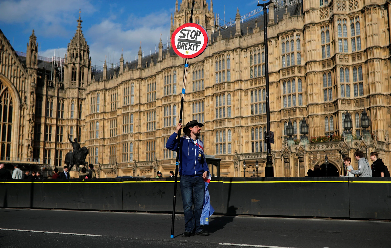 A protester outside Parliament. Photo: Alkis Konstantinidis/Reuters