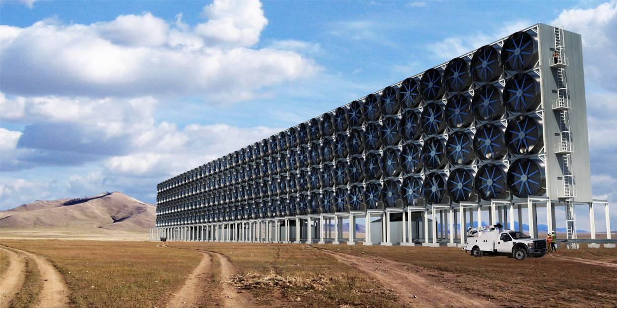A rendering of Carbon Engineering’s proposed carbon capture plant. Photo: Carbon Engineering