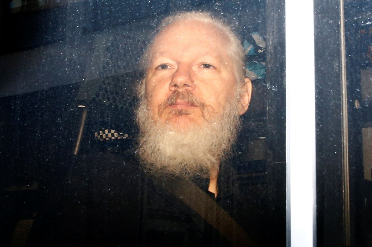 Julian Assange on the day of his arrest. Photo: Reuters