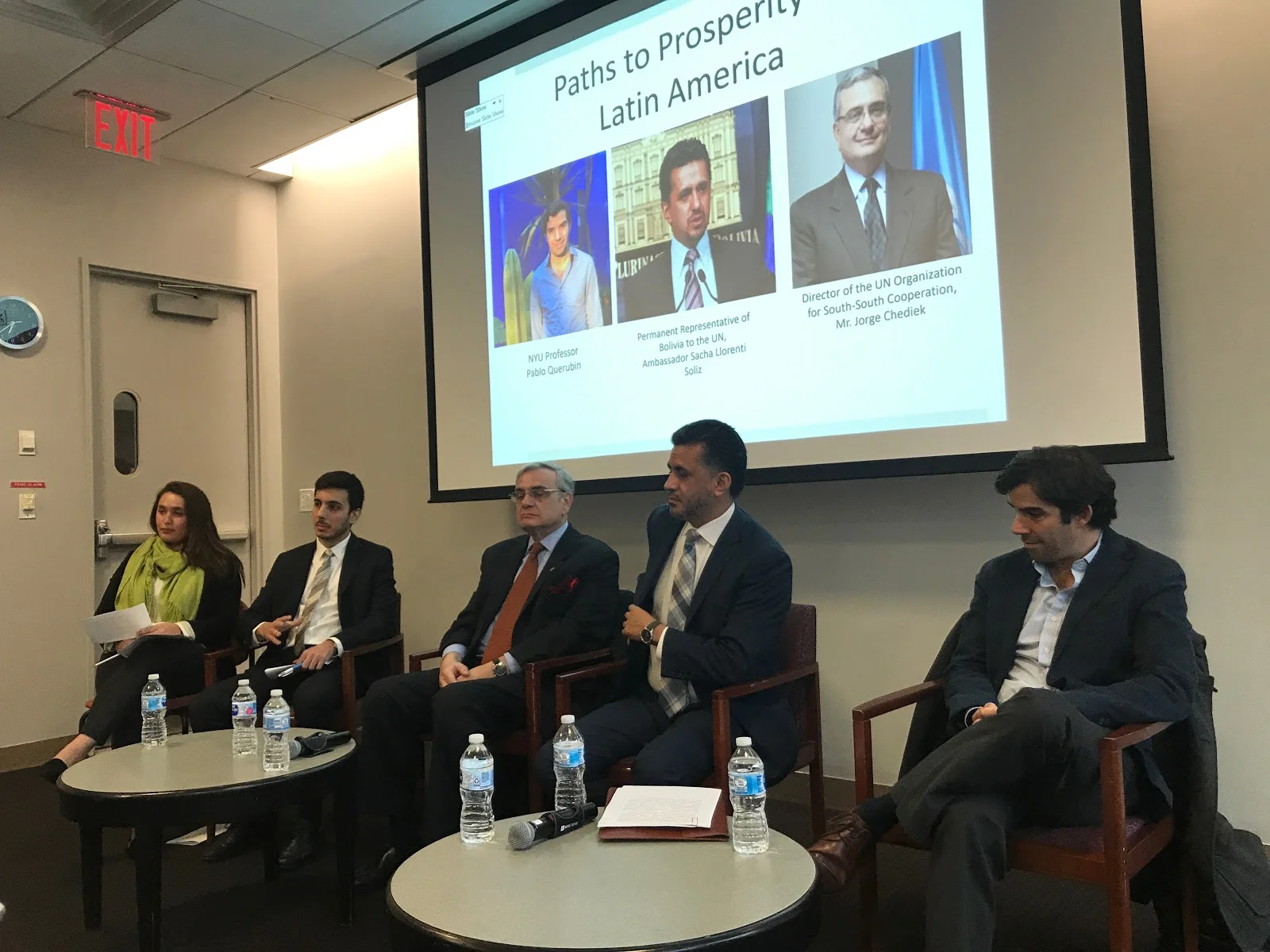 Jorge Chediek (center), Sacha Llorenti Soliz (right), Pablo Querubin Borrero (far right). Photo: Danny Hegberg