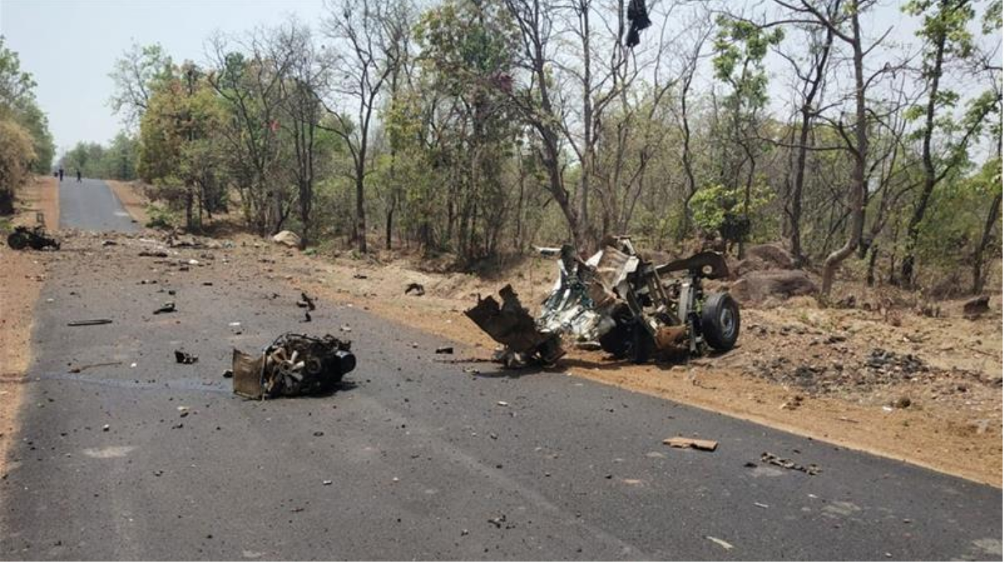 The landmine was set off by rebels after security forces were lured to the forested area. Photo: Unnamed Indian Official/Al Jazeera