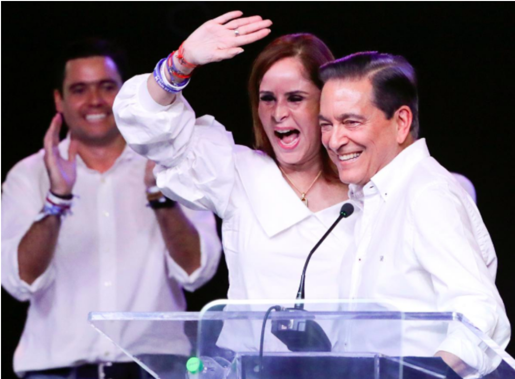 President-elect Cortizo with his wife, future First Lady Yazmin Colón. Photo: Carlos Jasso/ Reuters