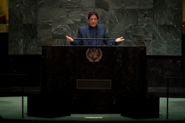 Pakistani Prime Minister Imran Khan rebuked Mr. Modi during his speech at the 74th United Nations General Assembly. Photo: Dave Sanders/ The New York Times