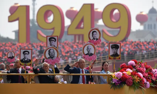 Revolutionary martyrs are put on display during the military parade in Tiananmen Square, Beijing in celebration of the 70th anniversary of the founding of the People’s Republic of China. Photo: Greg Baker / AFP
