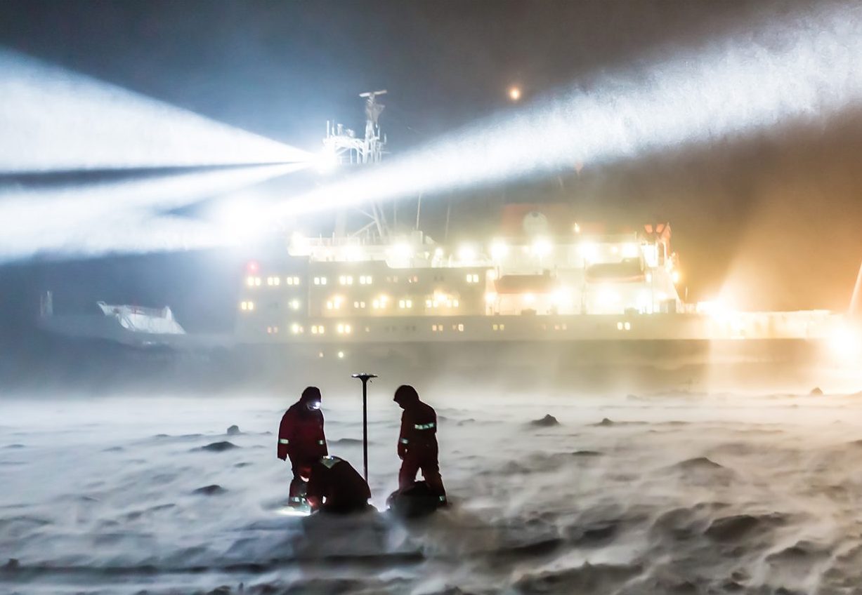German research vessel Polarstern has begun its year-long journey drifting with the Arctic ice. Photo: © MOSAiC /Stefan Hendricks
