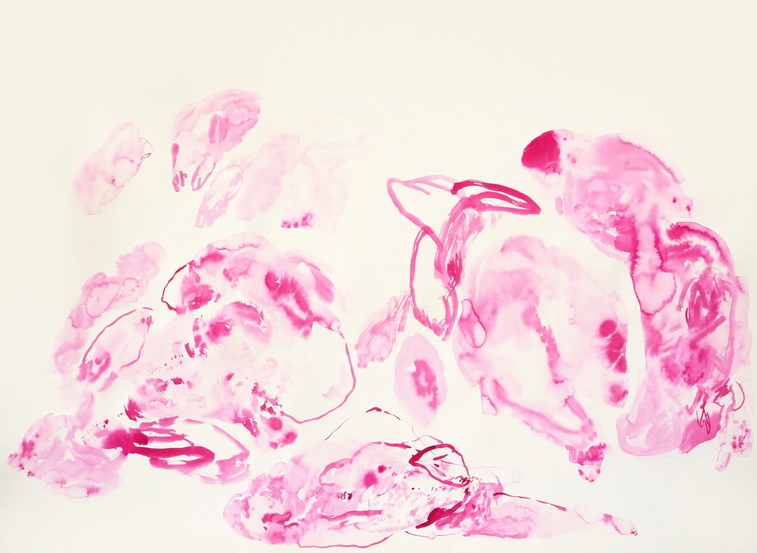 Pink I , 2017 Ink on paper 120 x 168 cm
