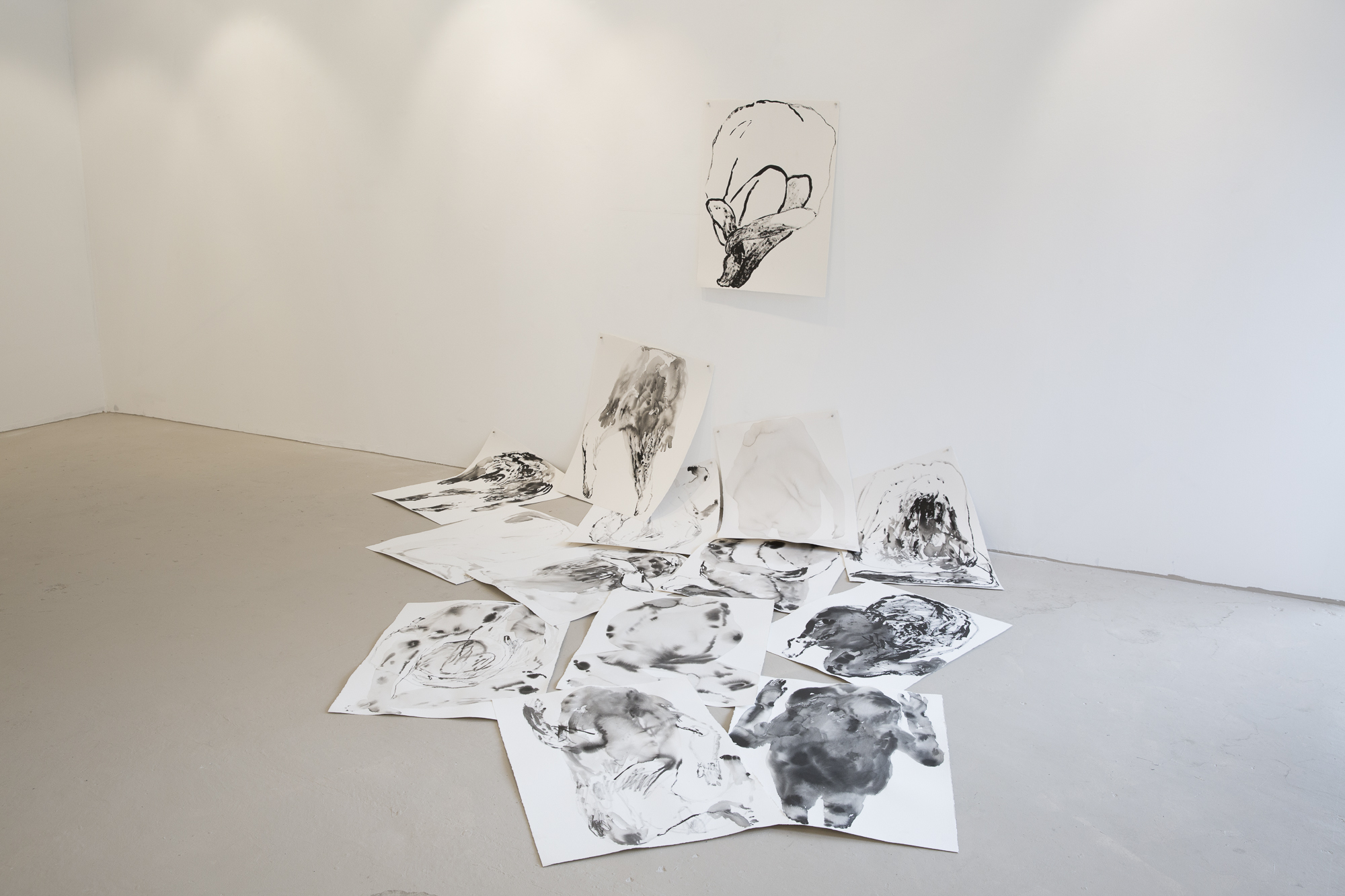 Speakless , 2018 Ink on paper Series of 14 works, 76 x 56 cm each