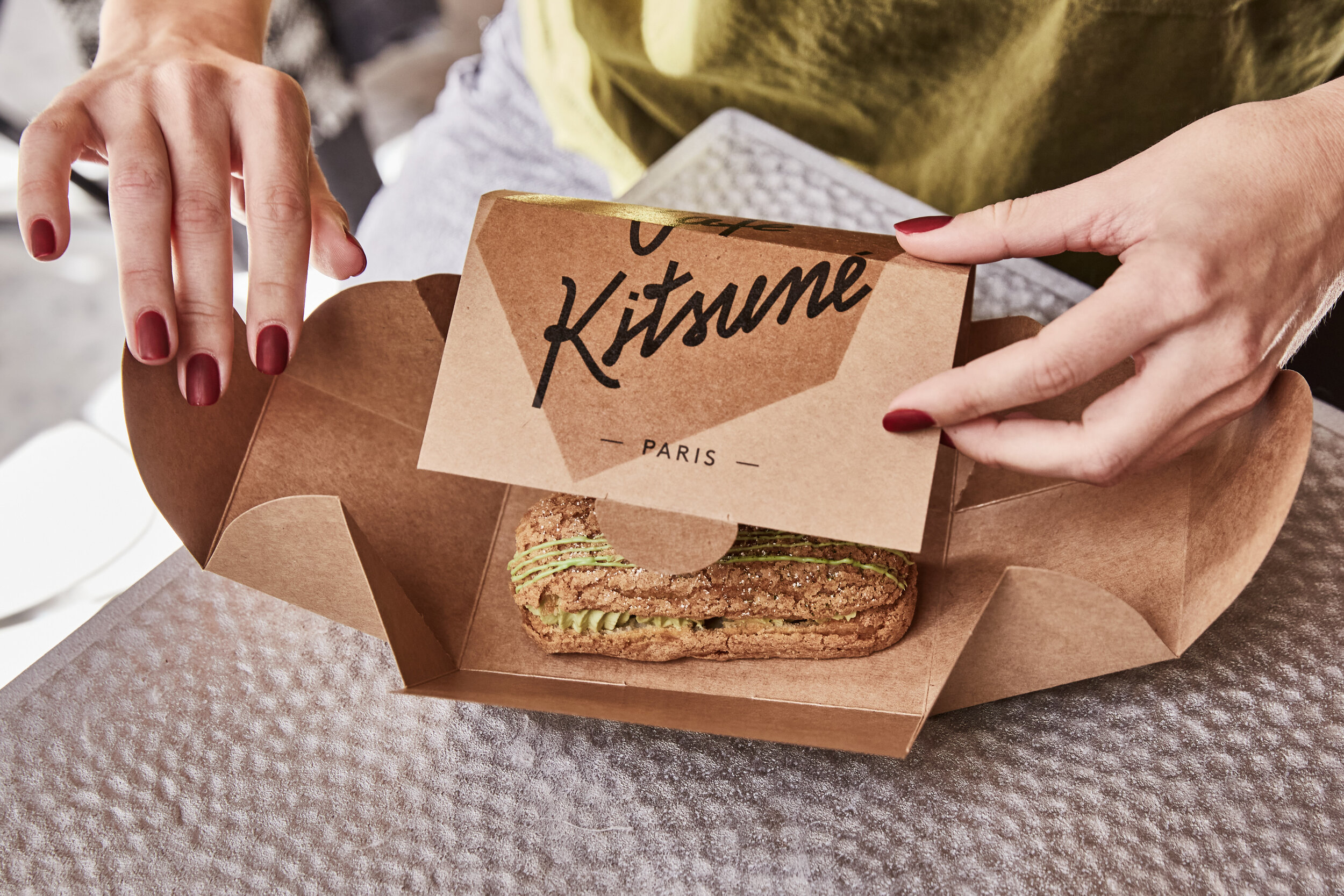 Get a matcha eclair take away from Cafe Kitsune at Pantechnicon during lockdown.jpg