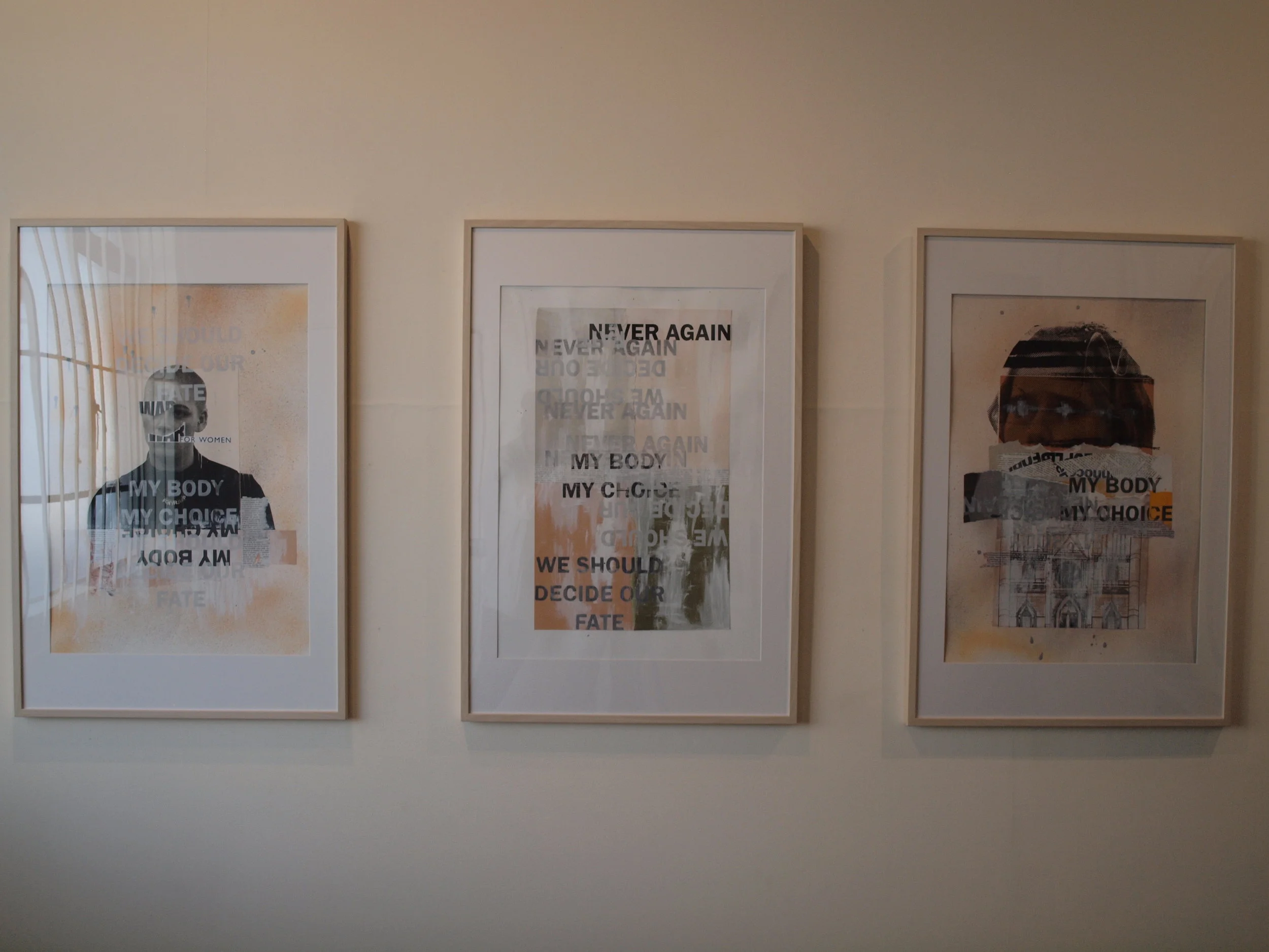  Collage, screen print and spray paint 