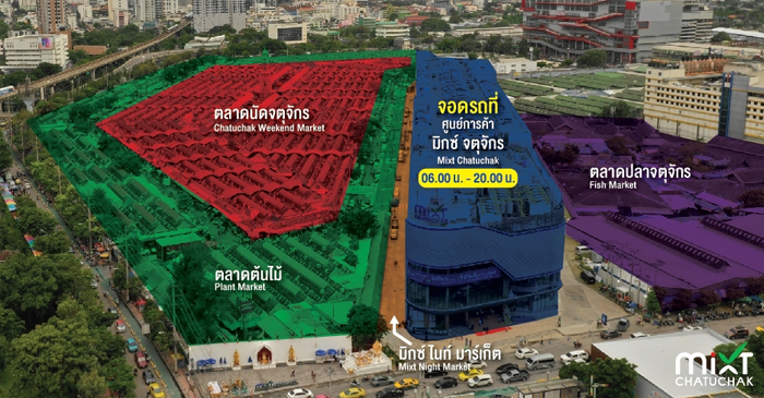 โซนต่าง ๆ ของตลาดจตุจักร ภาพจาก : www.mixtchatuchak.com