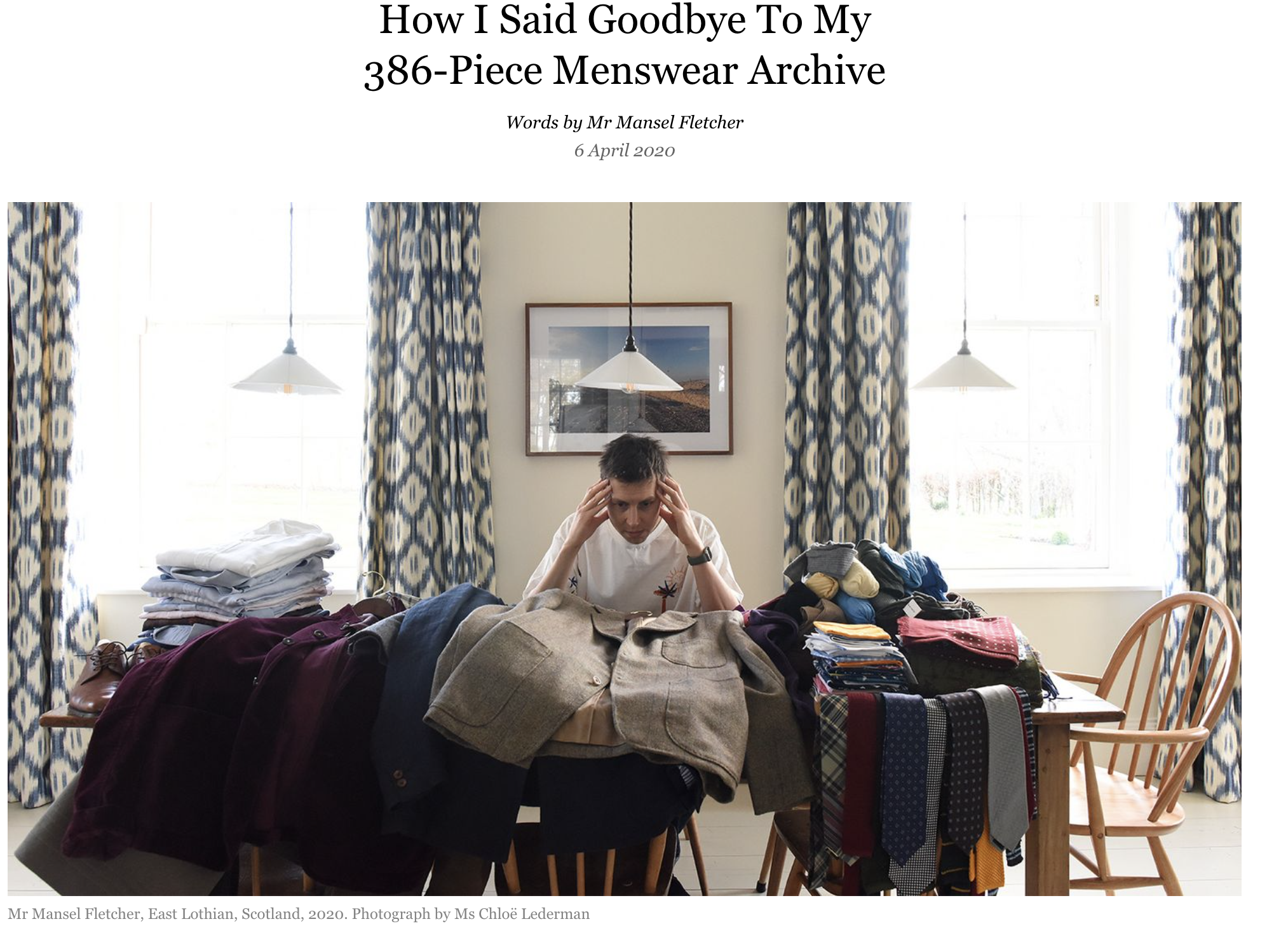  Fashion story published by Mr Porter  
