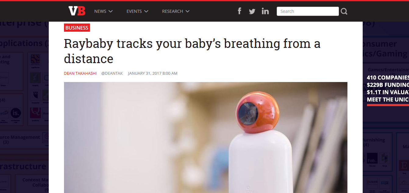 Raybaby tracks your baby’s breathing from a distance