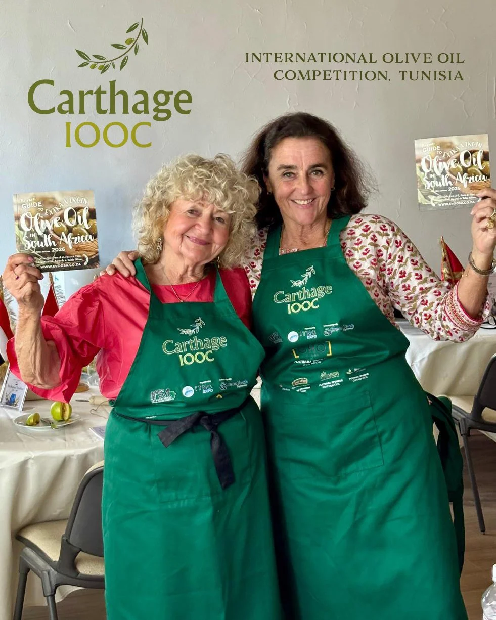 From Tunisia with appreciation 🫒

We were delighted to receive these photographs from South African olive oil judges Reni Hildenbrand and Benedetta Lami during their participation in the Carthage International Olive Oil Competition.

As respected me