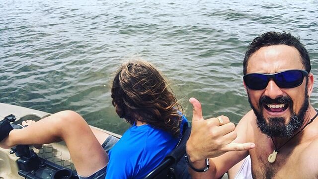 New technique. Take the kids, sit in the back of the yak and let them peddle while I fish. Perfect! #outdoors #familyday #visitnoosa #visitsunshinecoast #outdoor #outdooradventures #dreamkayaks #queensland #sunshinecoast #outdooradventureaustralia #a