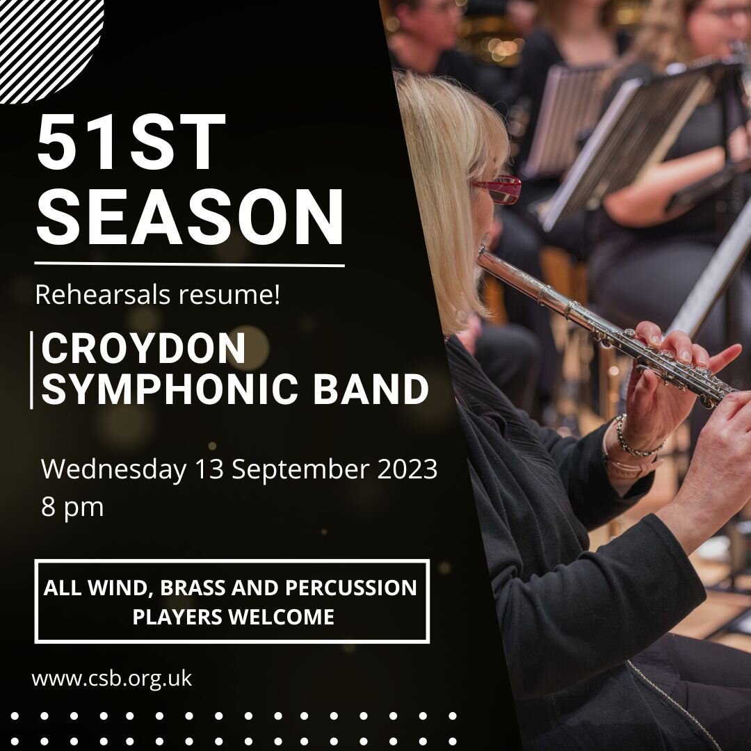 Looking forward to resuming rehearsals next Wednesday after the summer break. Loads of new music and an exciting schedule of events this season. Come along and join us! More details on the website or email croydonsymphonicband@gmail.com
#livemusic #w