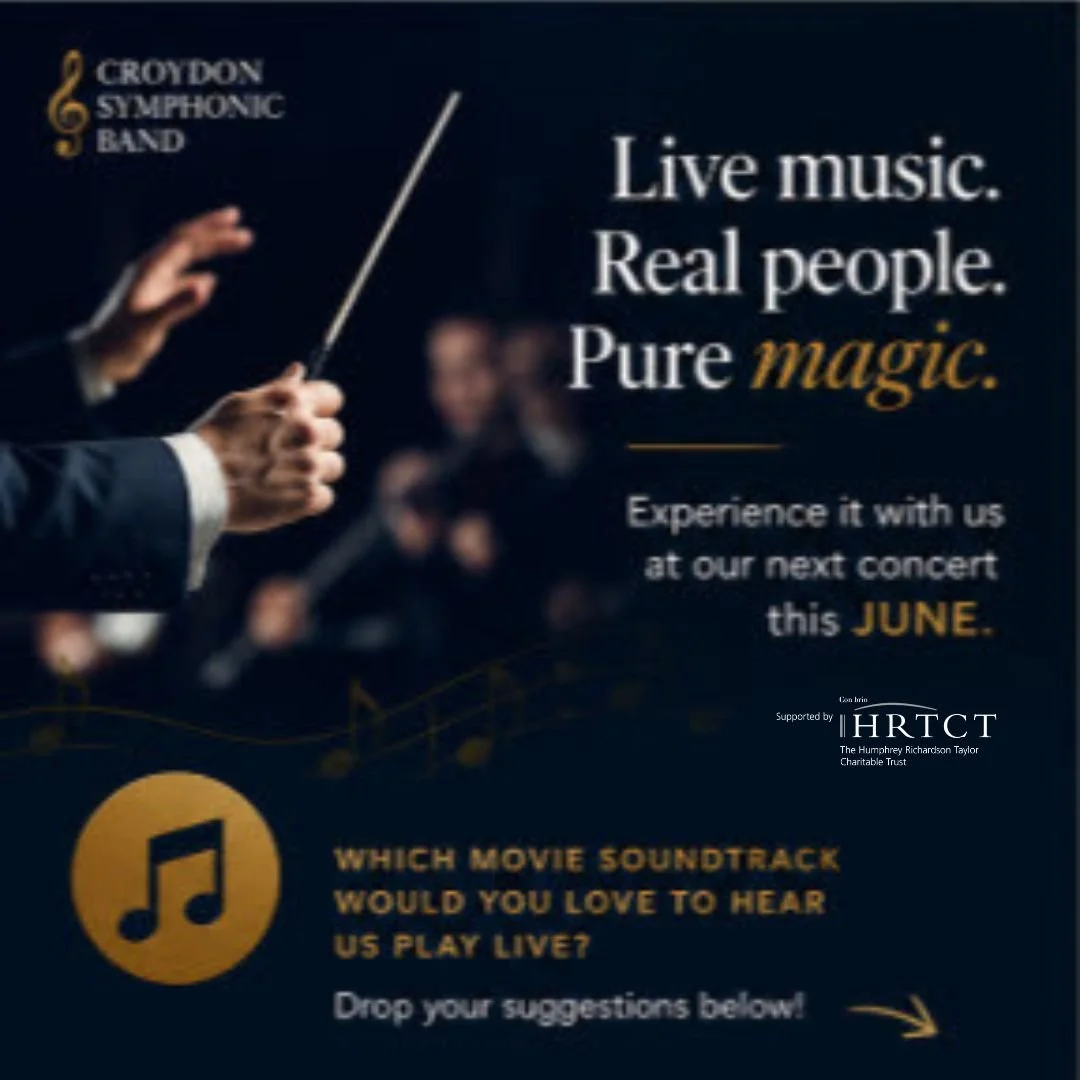 There&rsquo;s nothing quite like live music 🎵
The sound. The atmosphere. The shared experience.

Join the Croydon Symphonic Band this June for a night that brings it all together.

👇 We&rsquo;d love to know:
What makes a concert special for YOU?

T