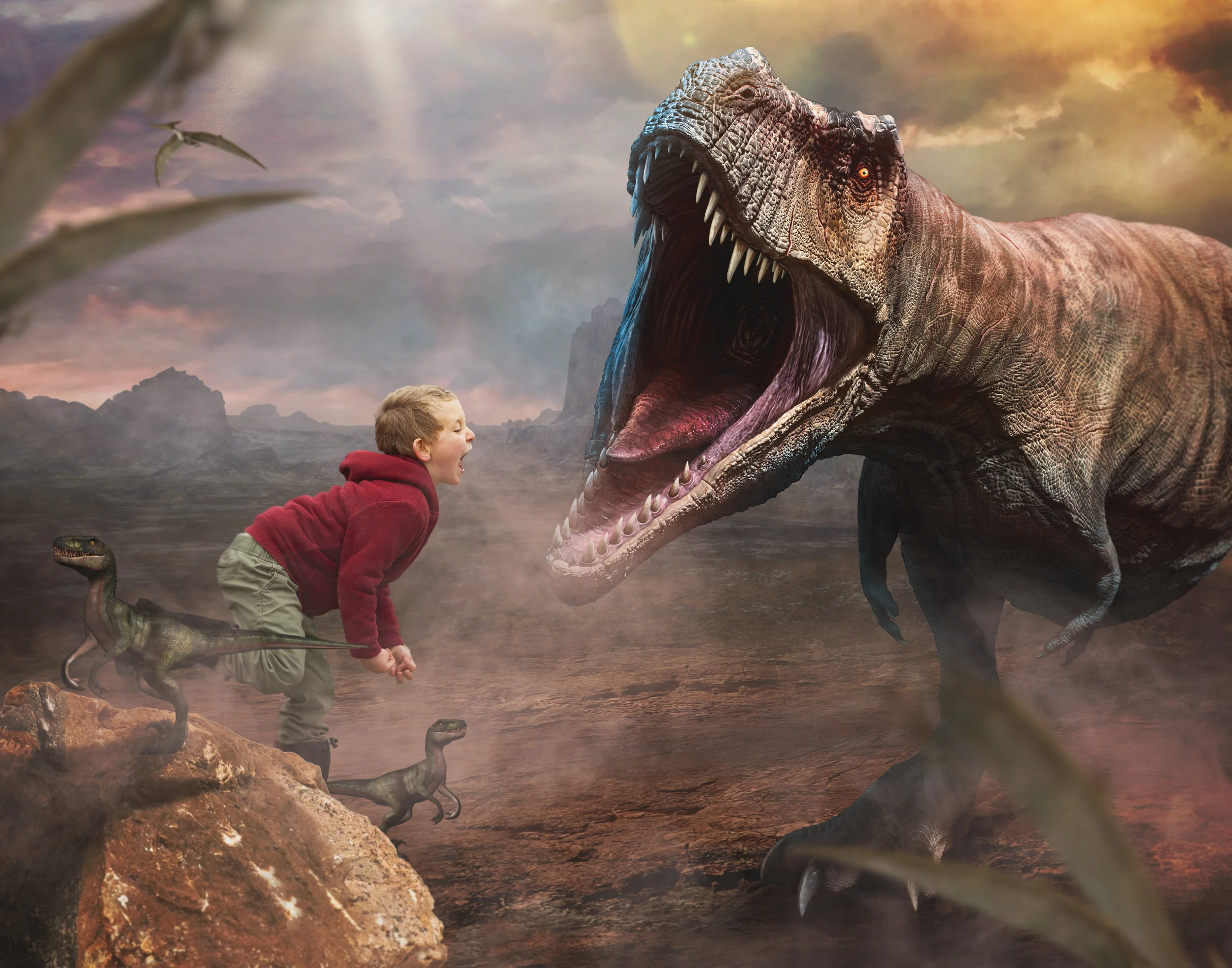 And, we couldn’t forget about David! His obsession with Dinosaurs (and knowledge of them) is incredible – so we wanted to give him a photo that showed both his love…and fearlessness!
