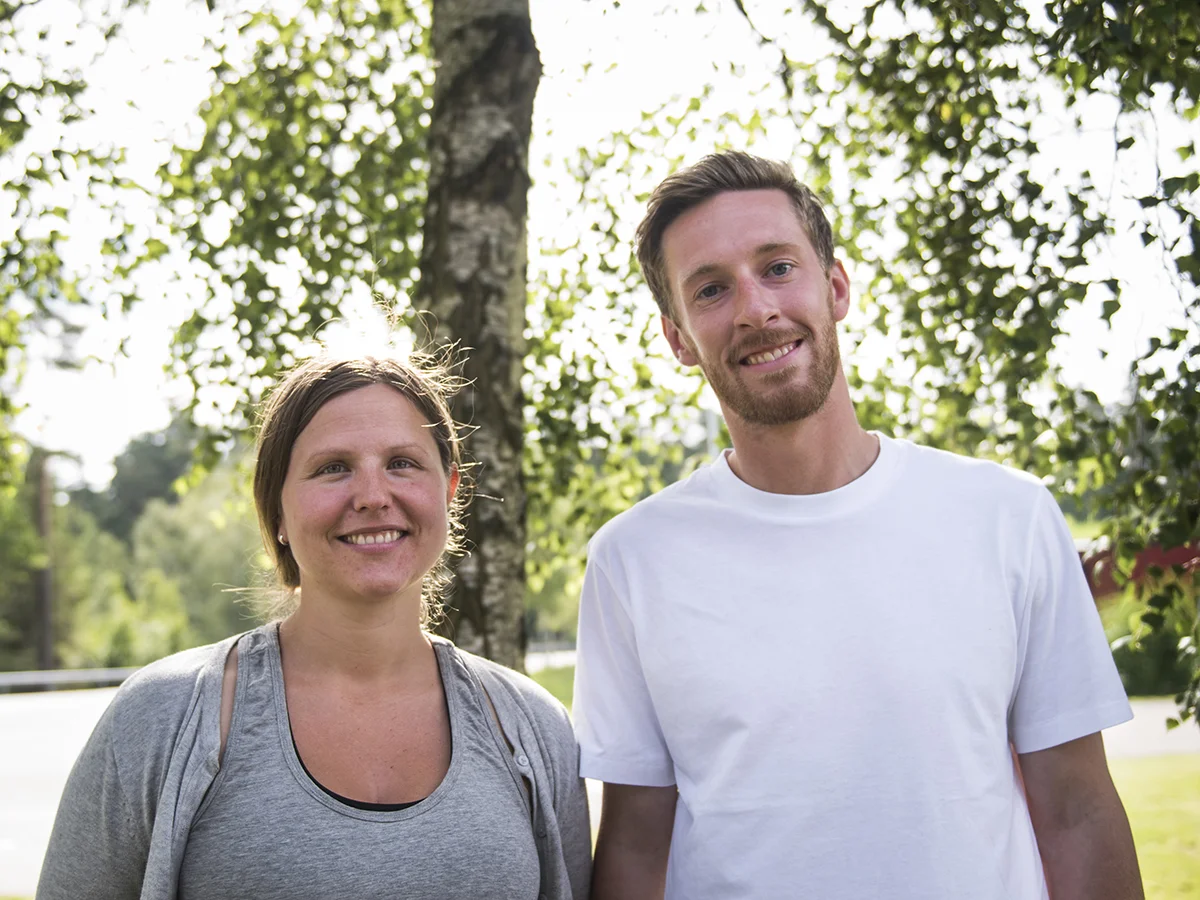 Matilda Ehnberg och Anton Henryson, projektsamordnare på Hässleholm Miljö.