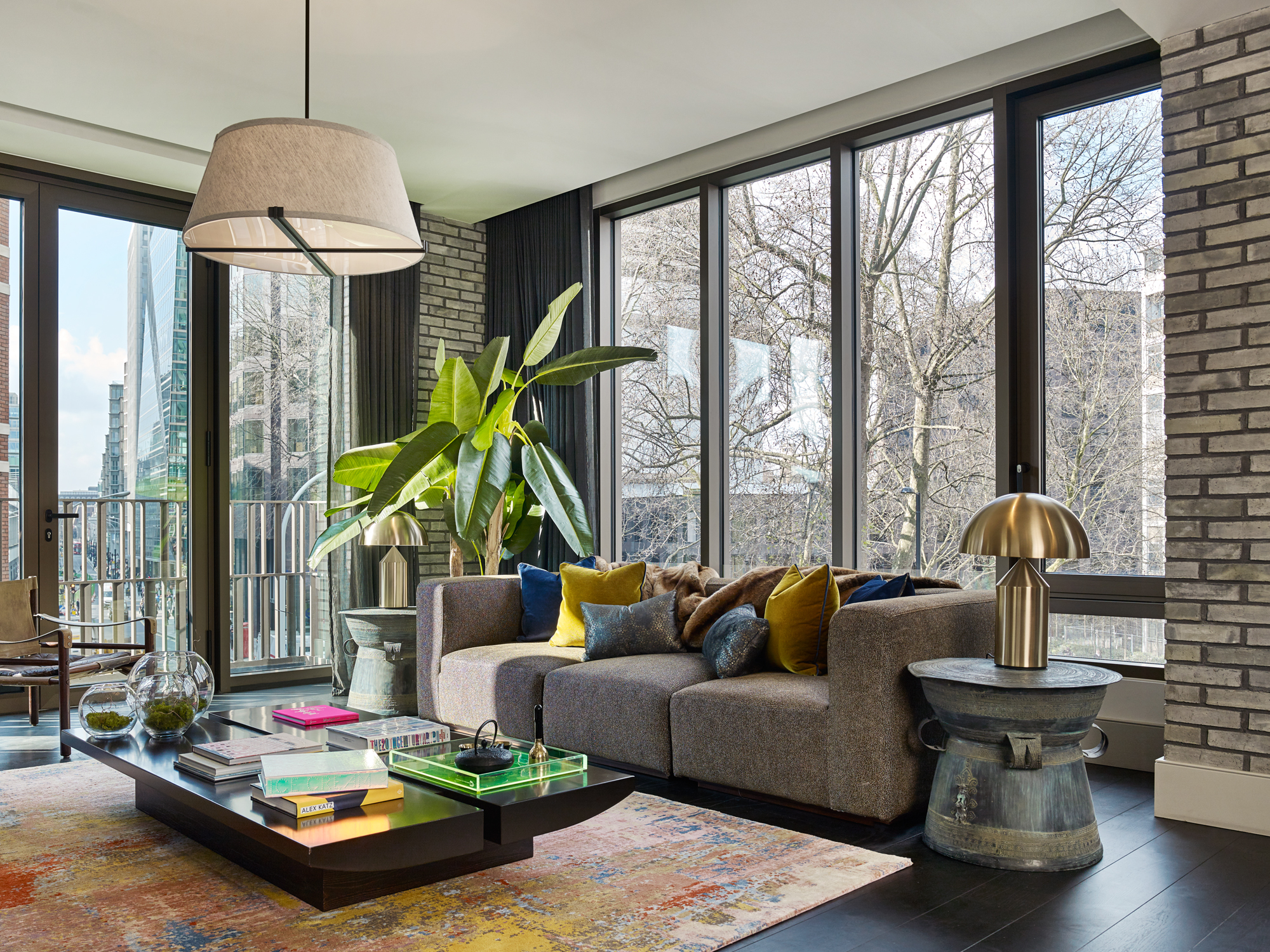 A vintage Norell safari chair sits alongside primitive drum tables, juxtaposed against highly stylised furniture pieces such as; Niels Jørgen string chairs and iconic European pieces such as the LC6 dining table and Atollo lamps. Textures like linen, mohair and woven silk ground the space giving it a luxurious yet casual feel. 