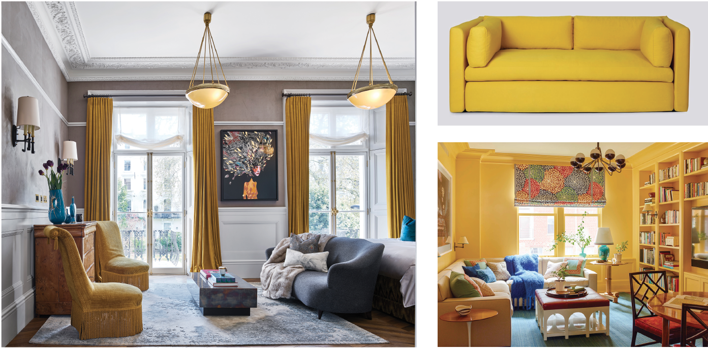 (left) Interiors: Studio L, London, photo. Nick Rochowski | (top right) Hackney Sofa by Hay | (bottom right) Interiors: Katie Ridder, photo. Eric Piasecki