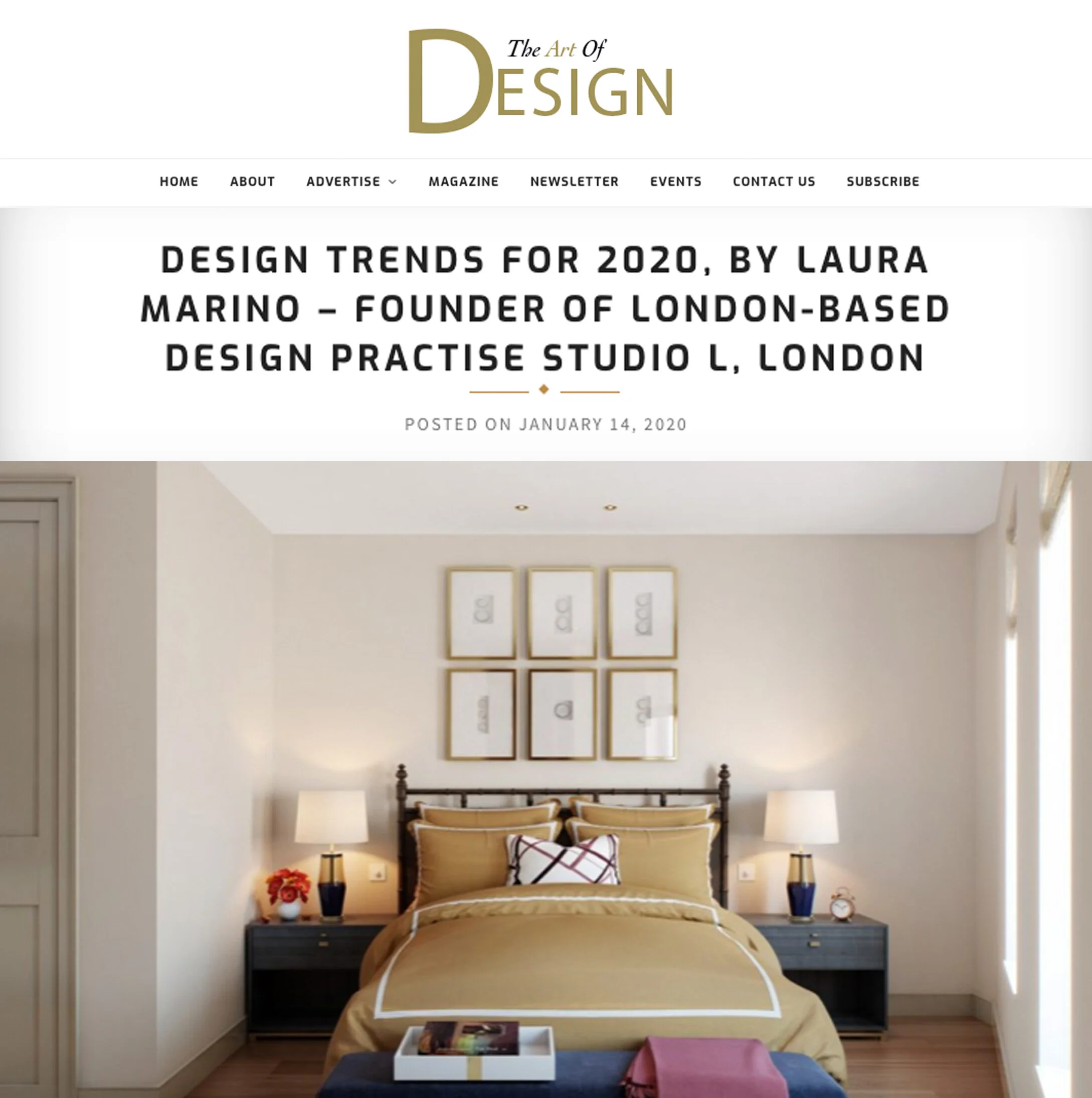 THE ART OF DESIGN: TRENDS FOR 2020 BY LAURA MARINO