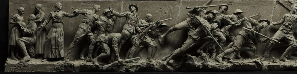 Left side of the maquette for the National World War I Memorial.