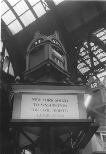 Bob Parent - March on Washington track sign at Penn Station.jpg