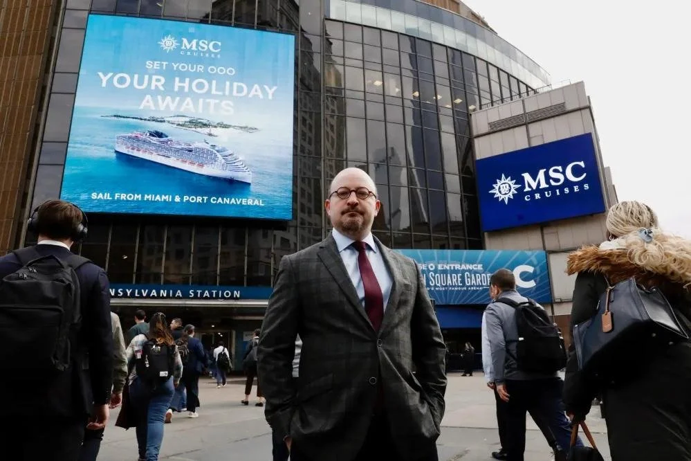 CAS President Justin Shubow in front of Madison Square Garden. Credit: Gothamist.