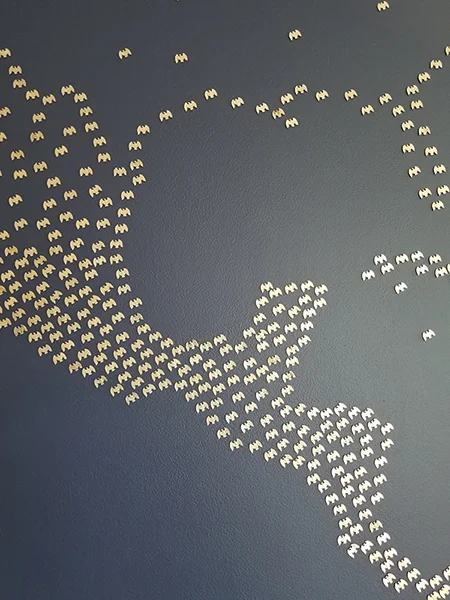Mauricio Esquivel Displacement Line, 2015 Hand-cutted coins for wall intervention Size: Variable