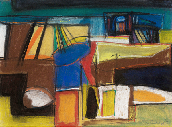 Carroll Sockwell, Untitled (Abstract Composition), 1965, pastels on paper, 18.25” x 24.5” Not Included In The Exhibition - for More information Visit: mutualart.com