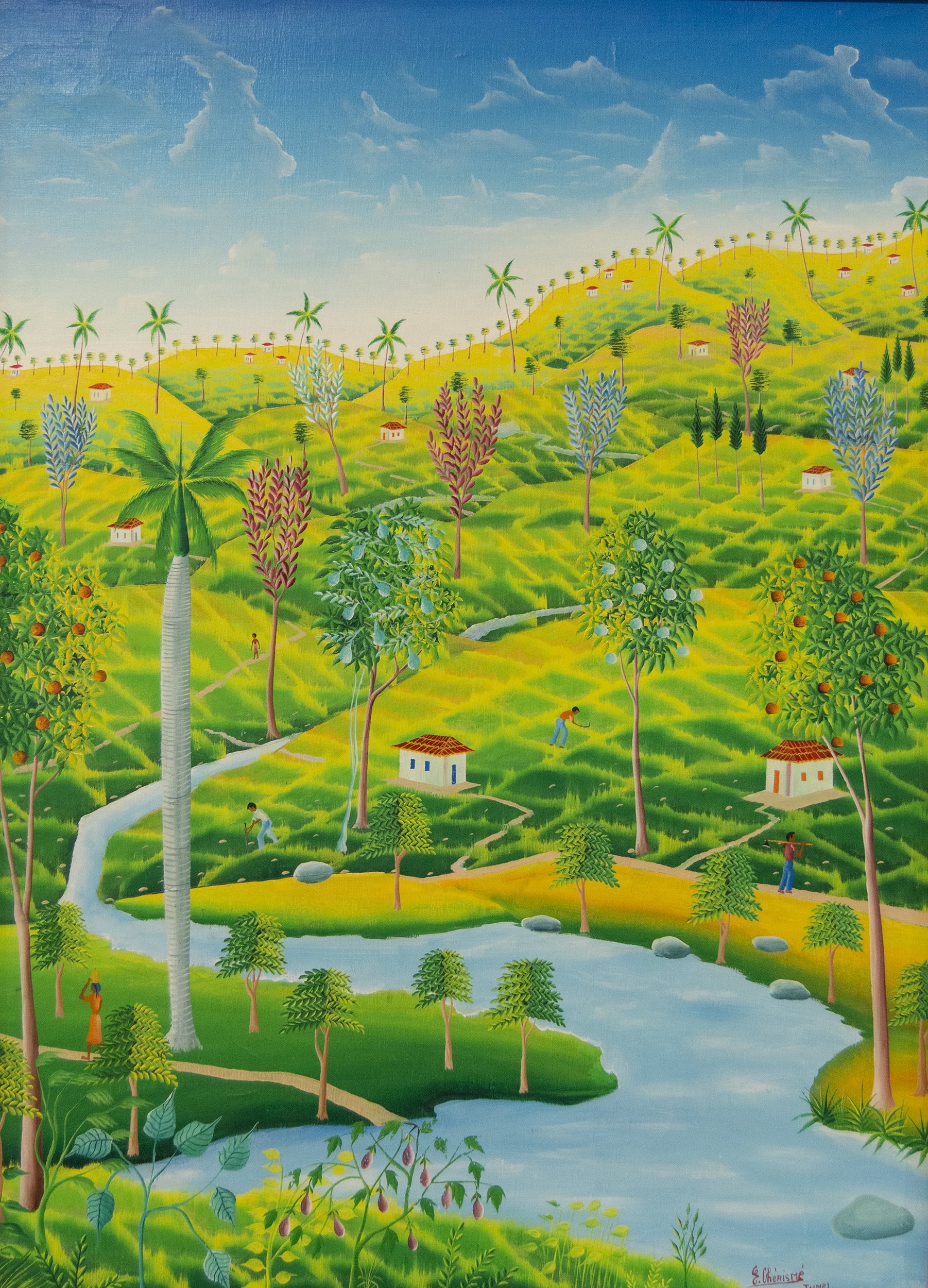 E.  Cherisme, Untitled [light green fields], ca. 1977