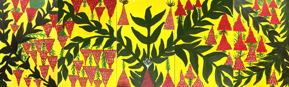 Vines in Bloom (5 panels), 2020