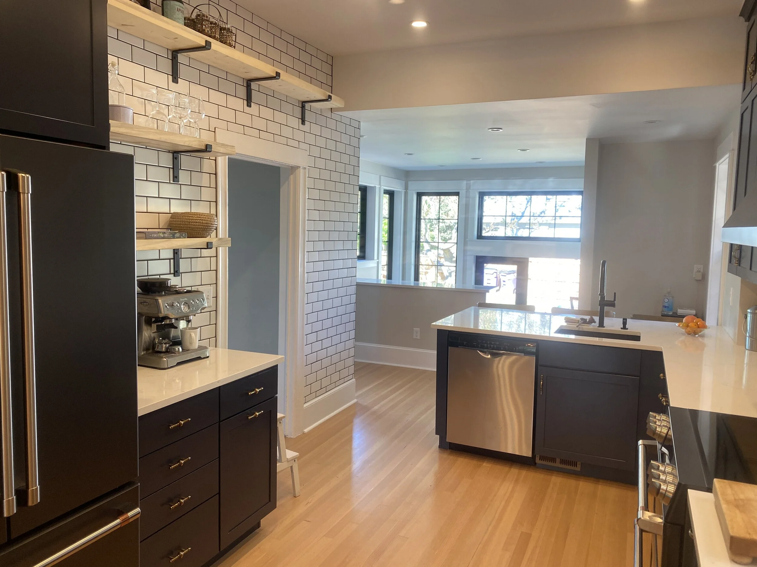 VIEW OF ADDITION FROM REMODELED KITCHEN