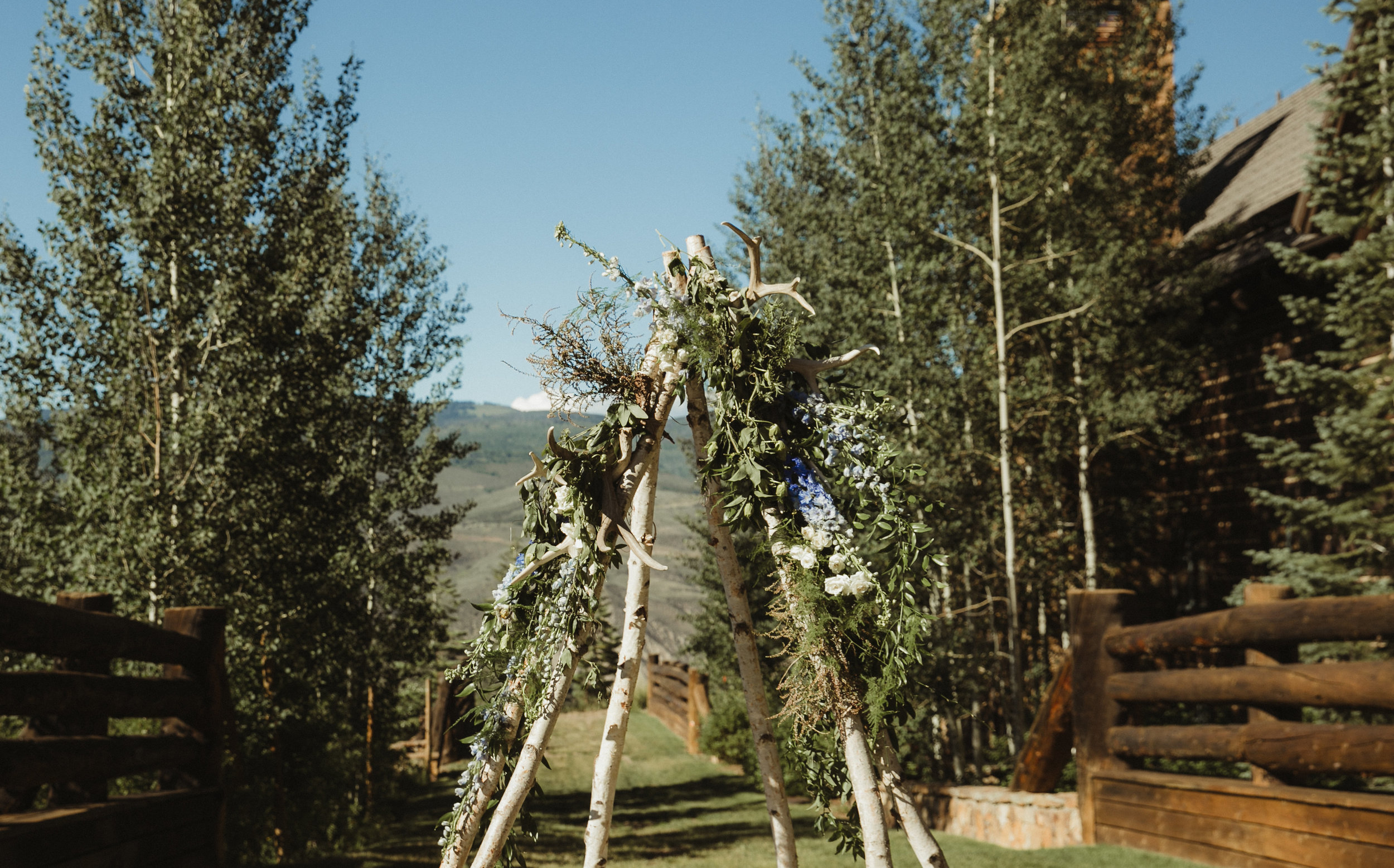 wedding floral arch tepee