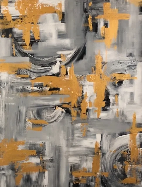 Black and Gold-36"x48"-Acrylic on Canvas