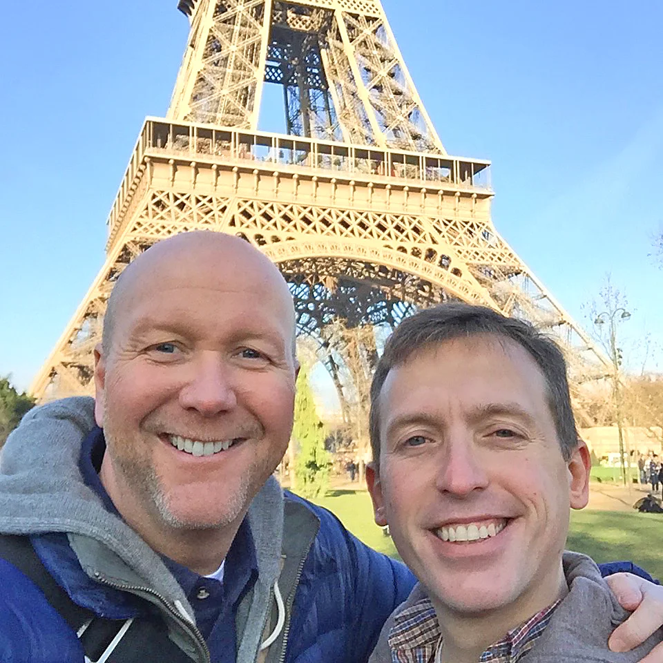 In front of the Eiffel Tower