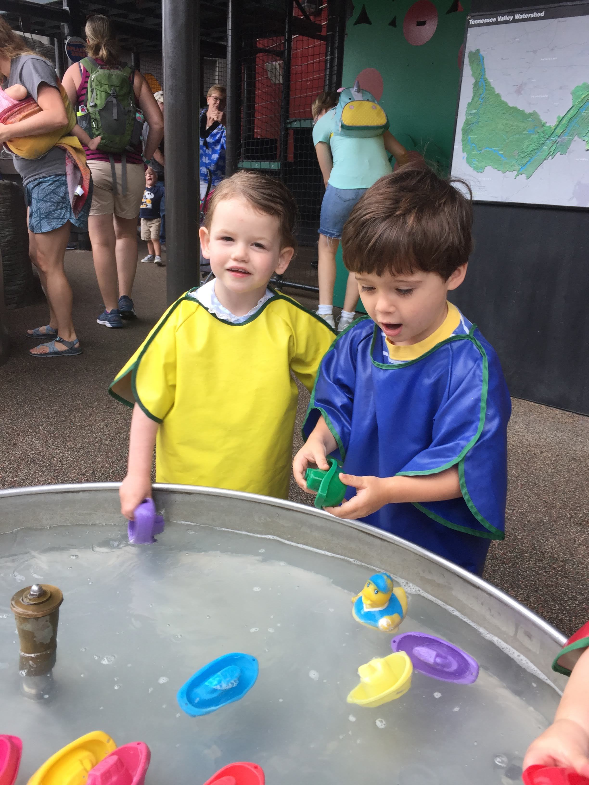 Playing at the Creative Discovery Museum with my cousin