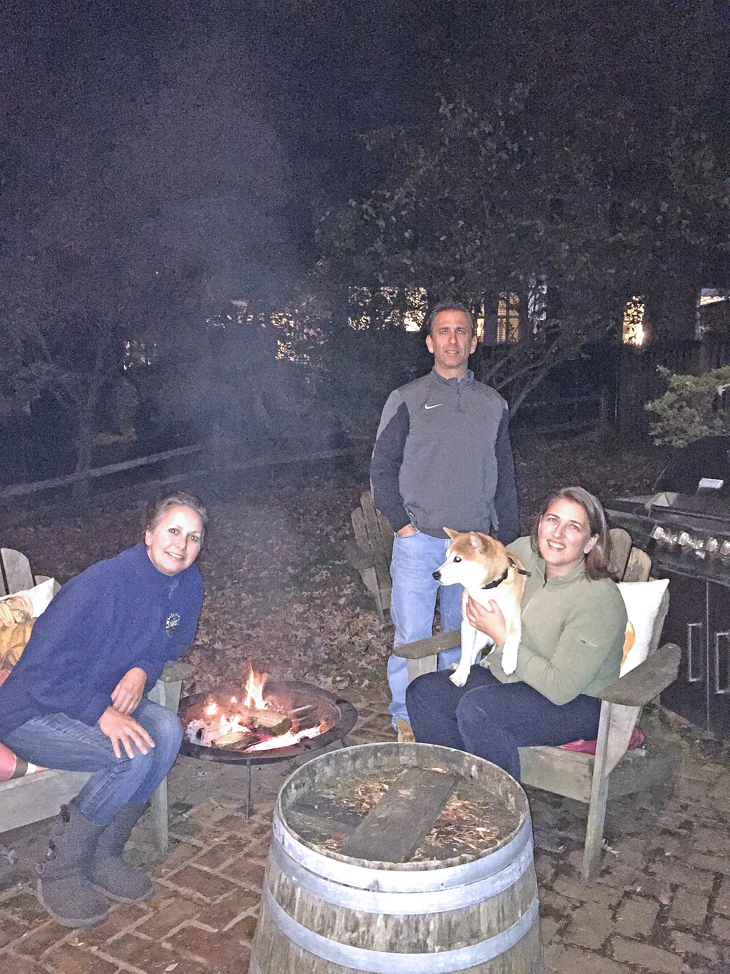 Sitting around the fire pit