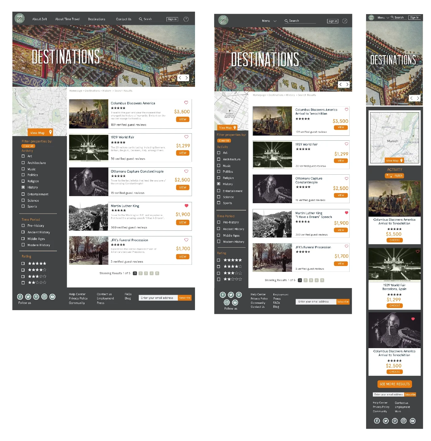 Destination Results High Fidelity Prototype