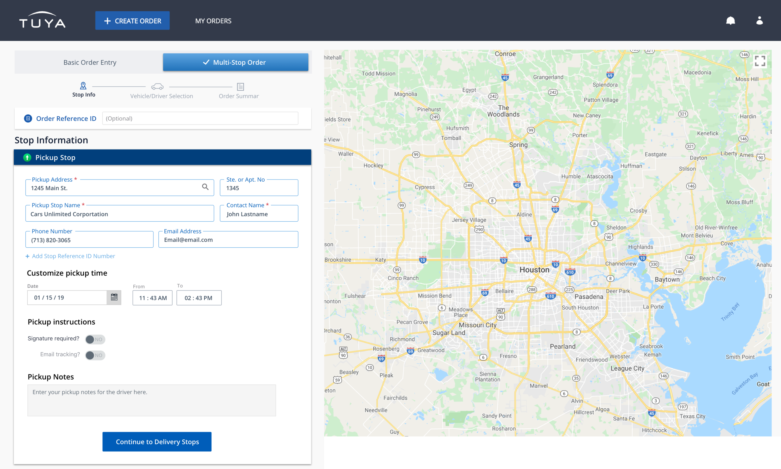 Multi-stop Entry Form - Distribution- pickup stop info entered.png
