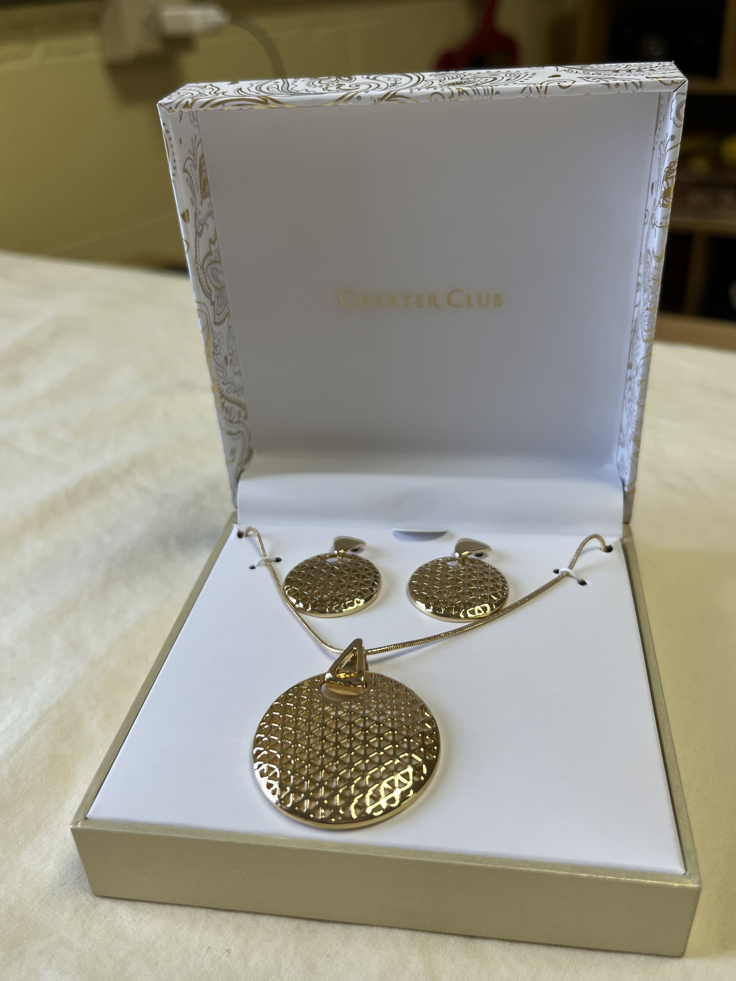Charter Club Gold Necklace and Earrings