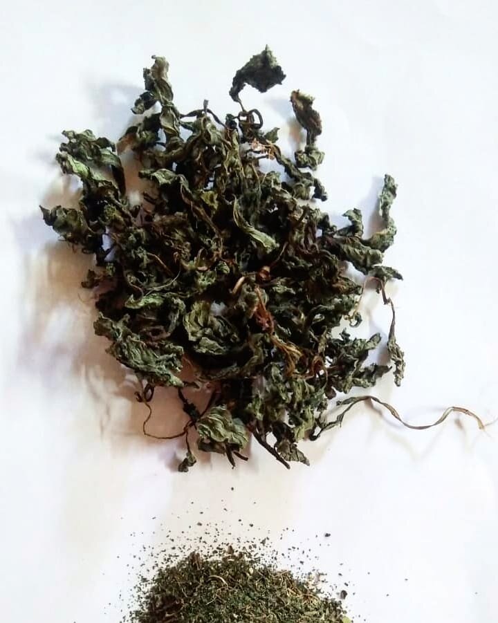 Sun dried mint powder from Meghalaya! Login to https://www.abanifarms.com to order