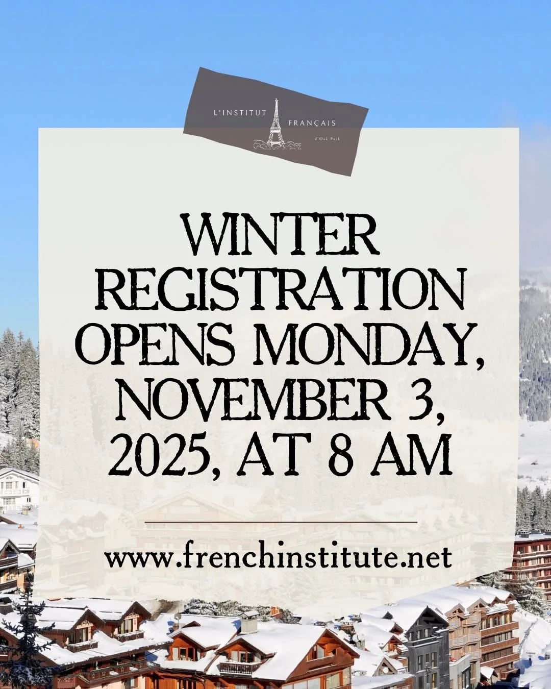 Winter 2026 Registration Opens Monday, November 3