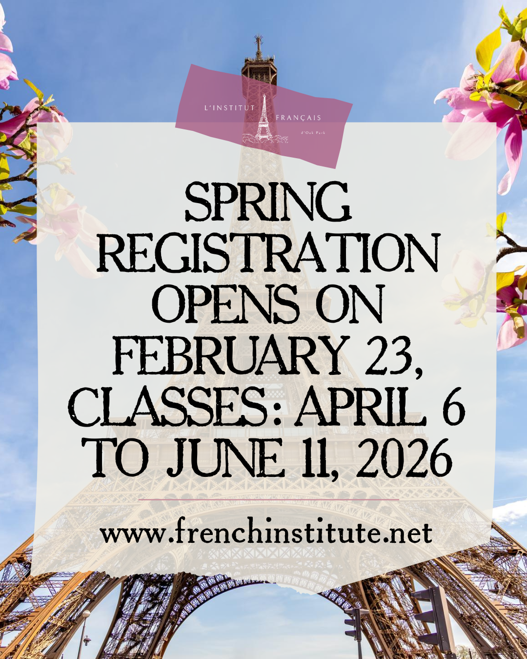 Spring 2026 Registration Opens Monday, February 23