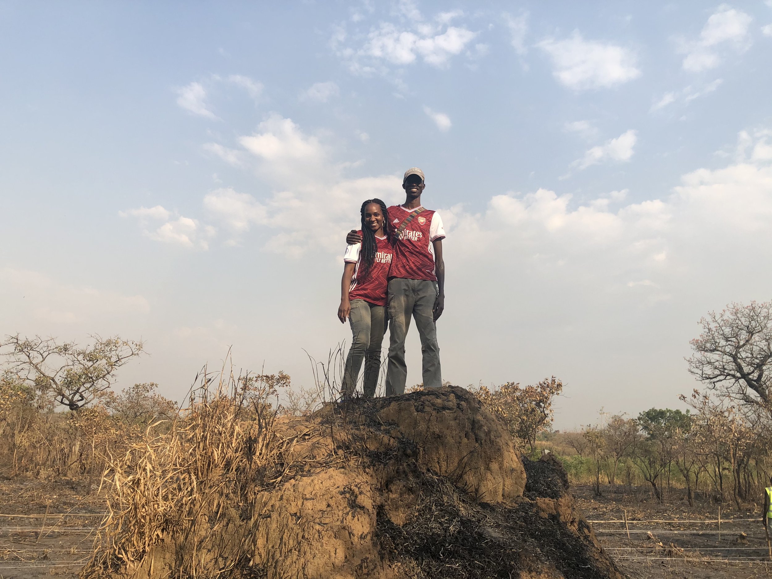 Founders, Ocen and Jordan on top of a massive ant hill that was destroyed to make room for the building of the house