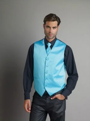 VS1010 Vest & Tie Combo (Aqua)