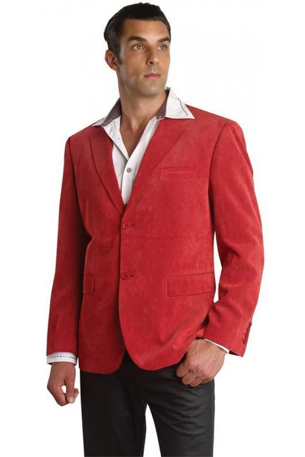 35590-J Corduroy Blazer Fashion Jacket (Red)