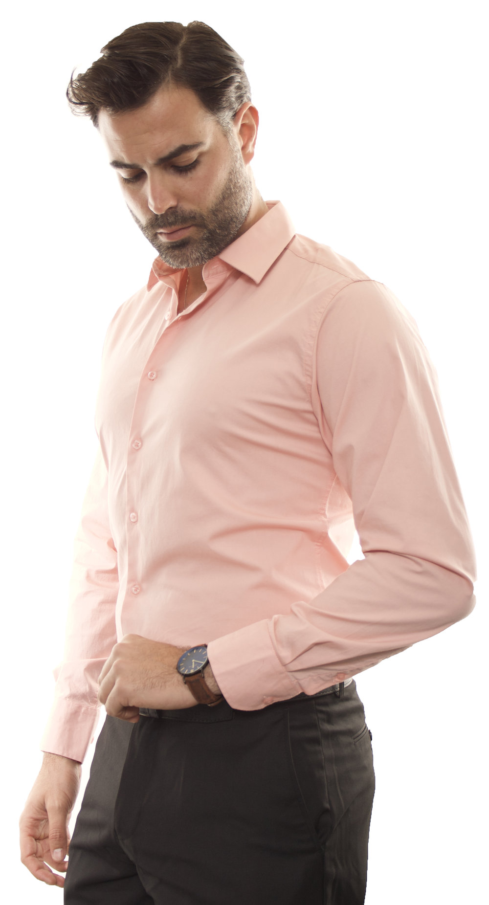 peach dress shirt Men's wedding suits for men New Fashion Dress Shirt (Dusty