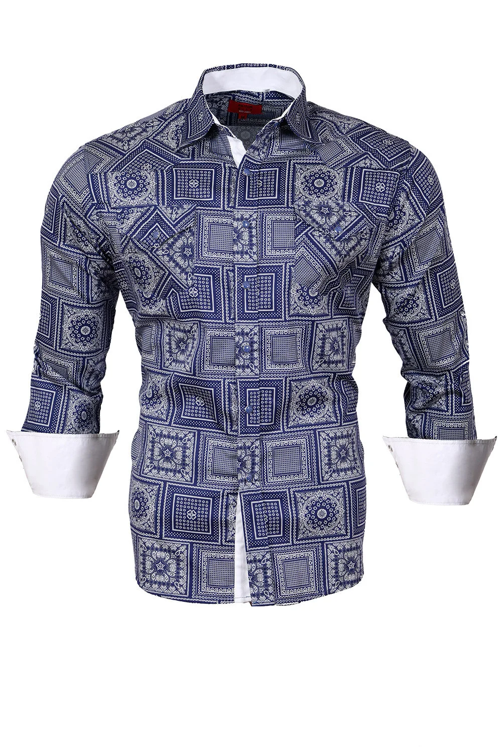 Printed Shirt 435 Navy White
